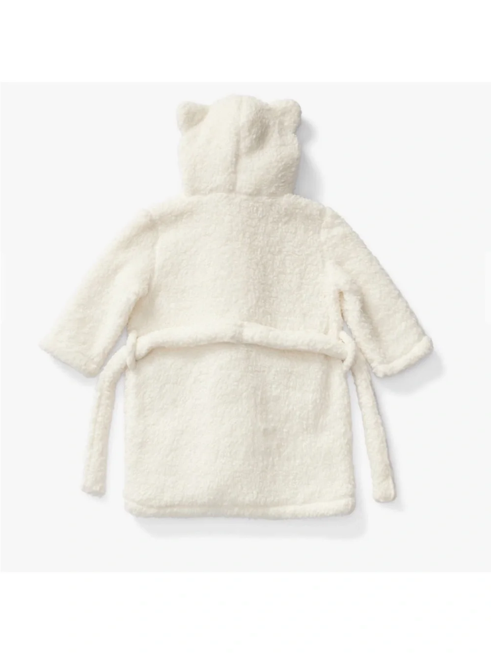 PBK Pottery Barn Kids Hooded Plush Sherpa Critter Robe Kitty Ears White Sz 4-6